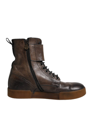 Braune Pferdeleder Mid Calf Stiefel Schuhe