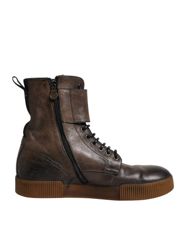 Braune Pferdeleder Mid Calf Stiefel Schuhe