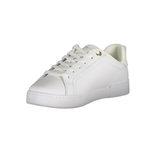 Schicke weiße Schnürsenkel-Sneakers mit Kontrast-Detail