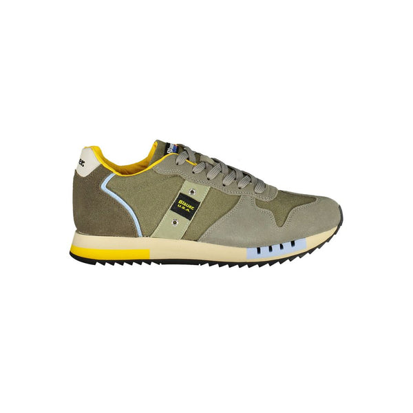 Grünes Leder Herren Sneaker