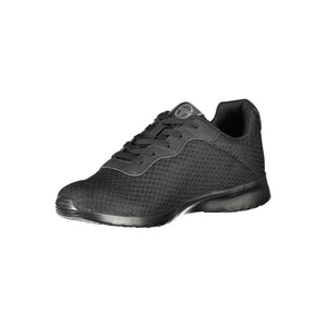 Schlichte schwarze Sneakers mit gesticktem Detail