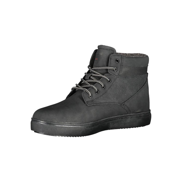 Schwarzer Polyester Herrenstiefel