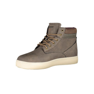 Brauner Polyester Herrenstiefel