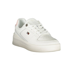 Elegante Weiße Schnürsenkel-Sneakers mit kontrastierendem Detail