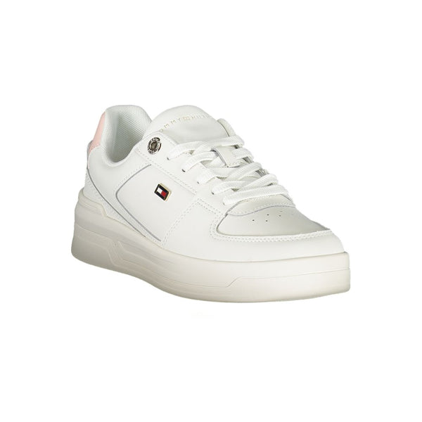 Elegante Weiße Schnürsenkel-Sneakers mit kontrastierendem Detail