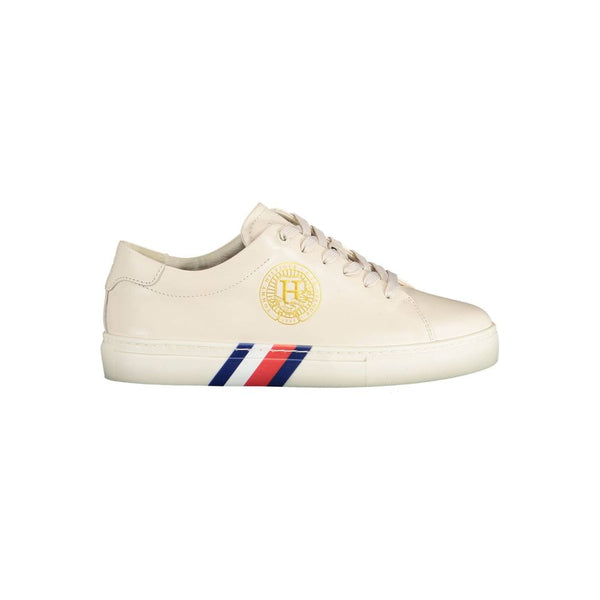Beige Leder Damen Sneaker