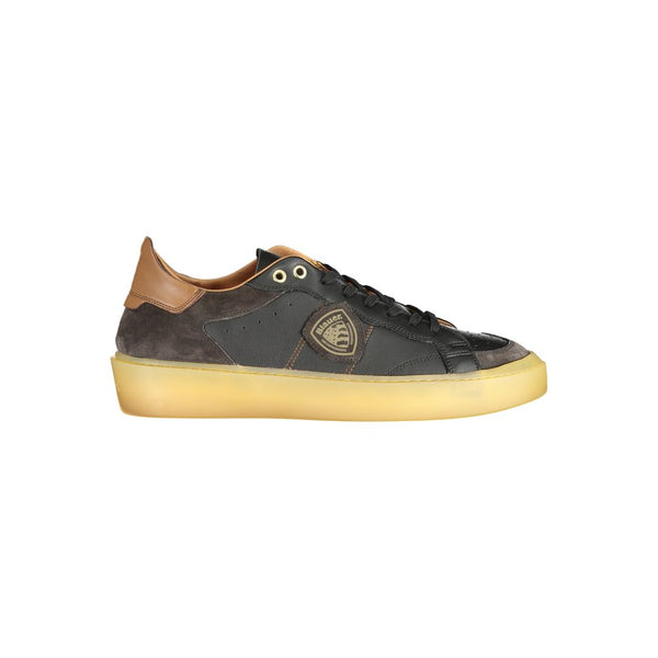 Schwarzes Leder Herren Sneaker