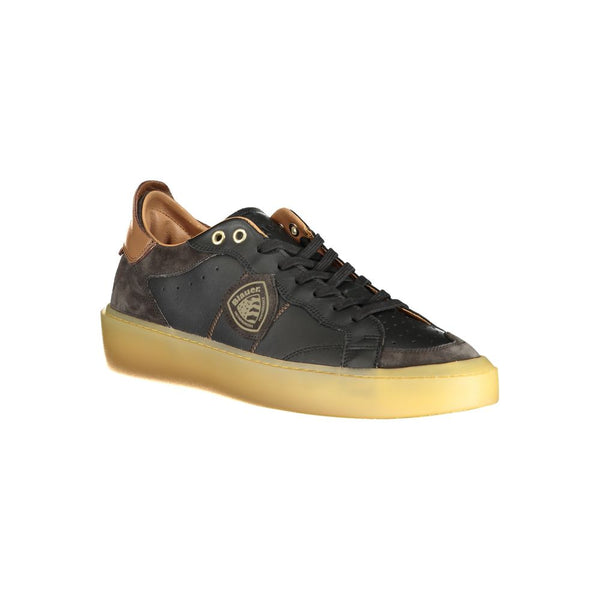 Schwarzes Leder Herren Sneaker