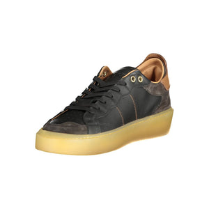 Schwarzes Leder Herren Sneaker