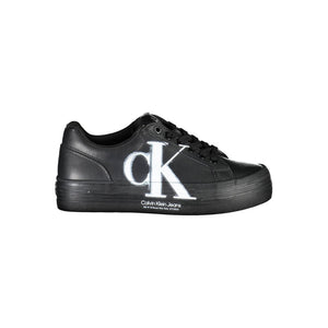 Schwarzes Leder Damen Sneaker