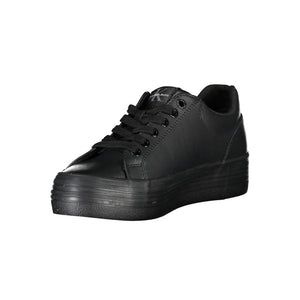 Schwarzes Leder Damen Sneaker