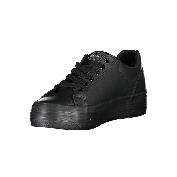 Schwarzes Leder Damen Sneaker