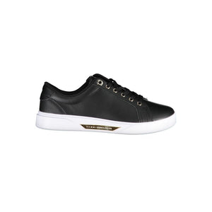 Schwarzes Leder Damen Sneaker