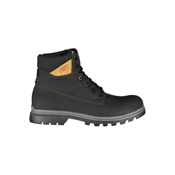 Schwarzer Polyester Herrenstiefel
