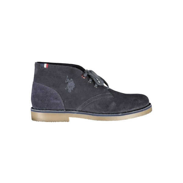 Blaue Leder Herrenstiefelette
