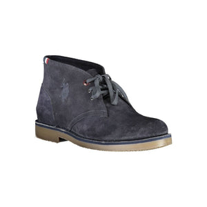 Blaue Leder Herrenstiefelette