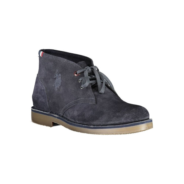 Blaue Leder Herrenstiefelette