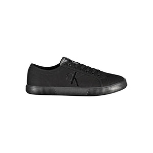 Schwarz Baumwolle Männer Sneaker