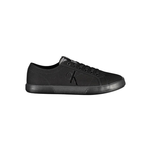 Schwarz Baumwolle Männer Sneaker