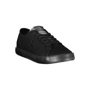 Schwarz Baumwolle Männer Sneaker