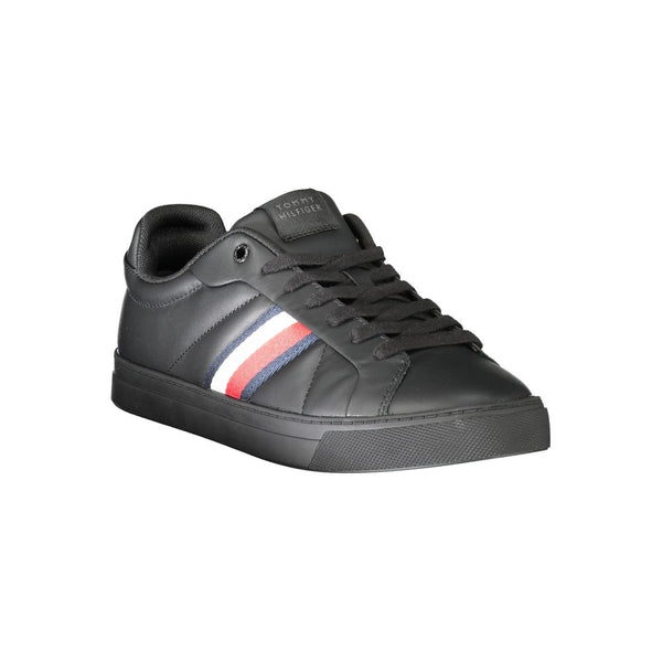 Schwarzes Leder Herren Sneaker