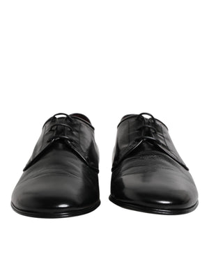 Schwarze Leder Schnürschuhe Derby Kleid Formelle Schuhe