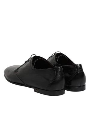 Schwarze Leder Schnürschuhe Derby Kleid Formelle Schuhe