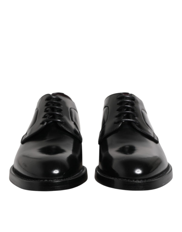 Schwarze Leder Schnürschuhe Derby Kleid Formelle Schuhe
