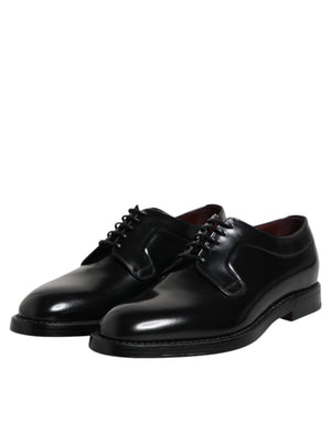 Schwarze Leder Schnürschuhe Derby Kleid Formelle Schuhe