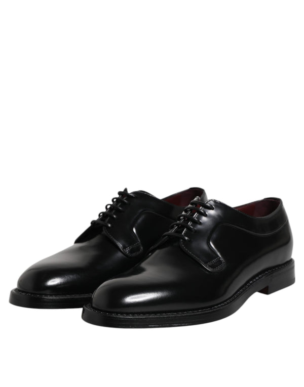 Schwarze Leder Schnürschuhe Derby Kleid Formelle Schuhe