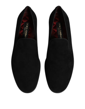 Schwarze Wildleder Slipper Formelle Schuhe