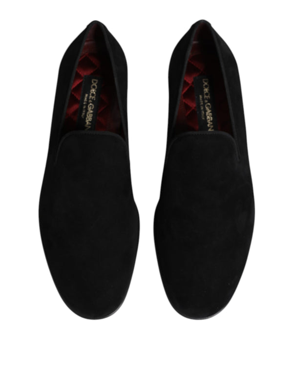 Schwarze Wildleder Slipper Formelle Schuhe