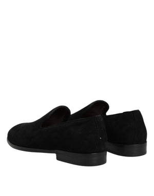 Schwarze Wildleder Slipper Formelle Schuhe