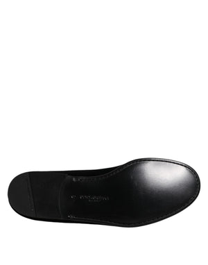 Schwarzer Samt Slip On Loafers Formelle Schuhe