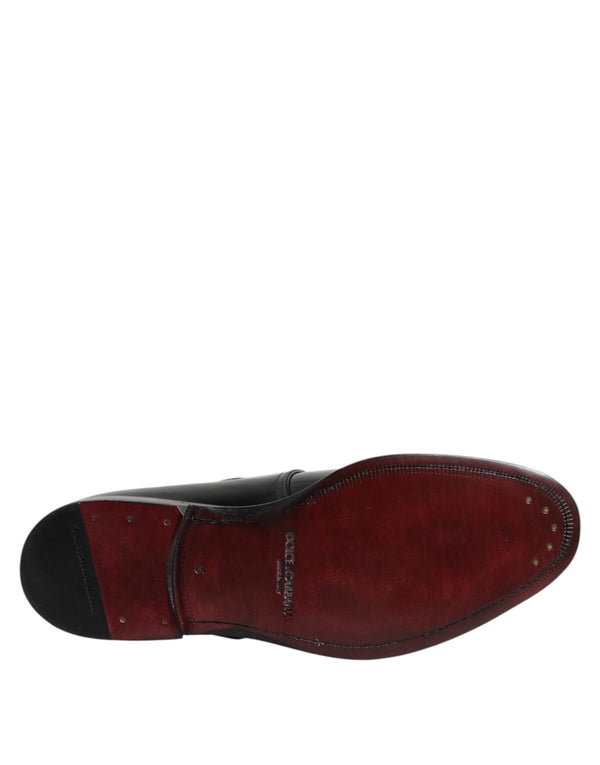 Schwarzes Leder Monk Strap Derby Formelle Schuhe