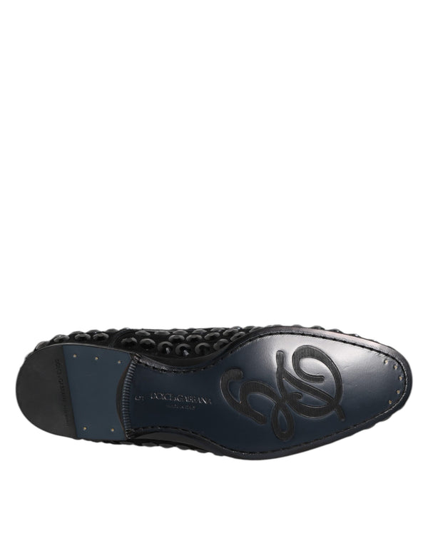 Schwarze Wildleder Strass Derby Formelle Schuhe