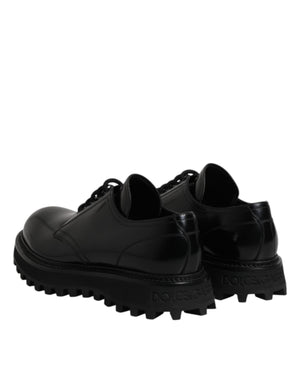 Schwarz Leder Lace Up Derby Männer Kleid Schuhe