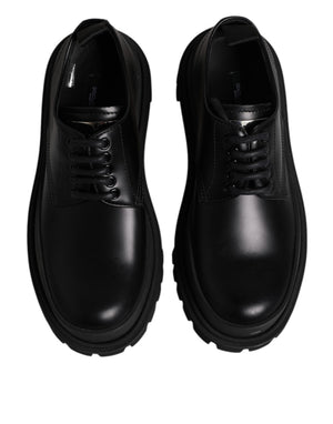 Schwarz Leder Lace Up Derby Männer Kleid Schuhe