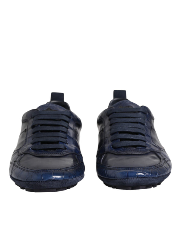 Dunkelblau Leder Low Top Männer Turnschuhe Schuhe