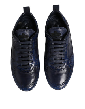 Dunkelblau Leder Low Top Männer Turnschuhe Schuhe