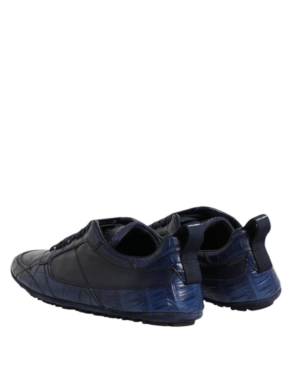 Dunkelblau Leder Low Top Männer Turnschuhe Schuhe