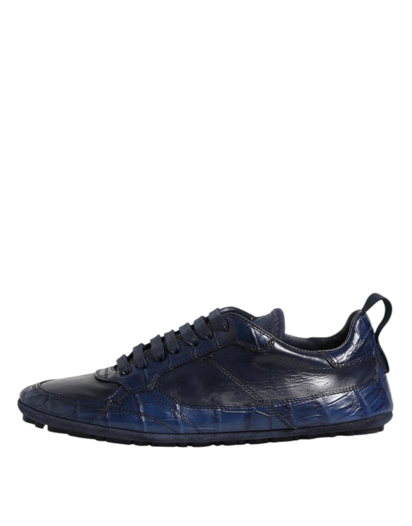 Dunkelblau Leder Low Top Männer Turnschuhe Schuhe