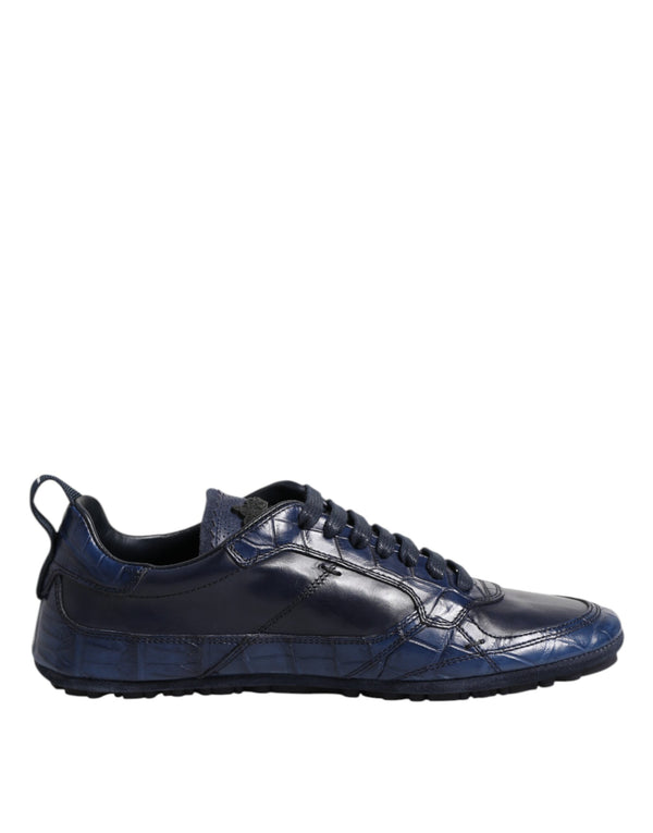 Dunkelblau Leder Low Top Männer Turnschuhe Schuhe