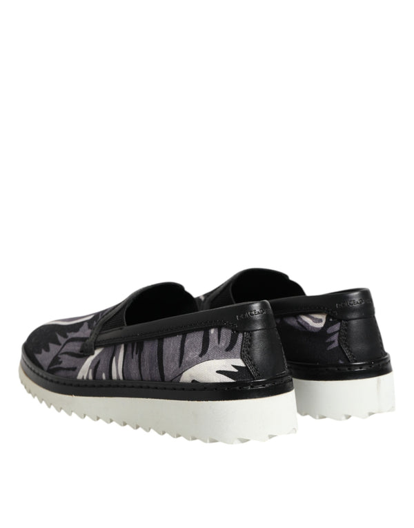 Schwarz Tropical Slip On Männer Turnschuhe Schuhe