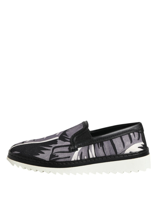 Schwarz Tropical Slip On Männer Turnschuhe Schuhe