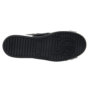 Schwarz Leder Low Top Sneakers Portofino Schuhe