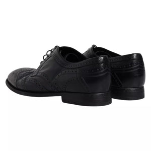 Dunkelblaue Leder Derby Wingtip Formelle Schuhe