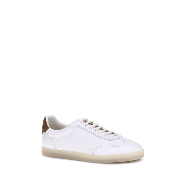 Weiße Kalbshaut Bos Taurus Sneakers mit niedrigem Schaft