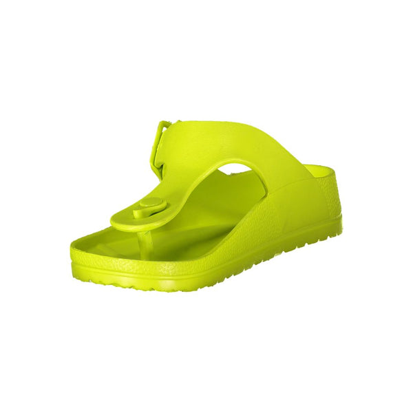 Gelbe Plastik Damen Sandale