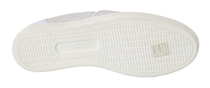 Weiße Leder Spitze Slip On Loafers Schuhe